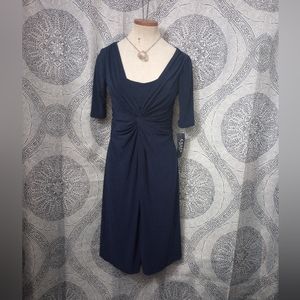 NWT Chaps Twist Front Rich Indigo Casual Dress Work Wear Church Wear Size Small